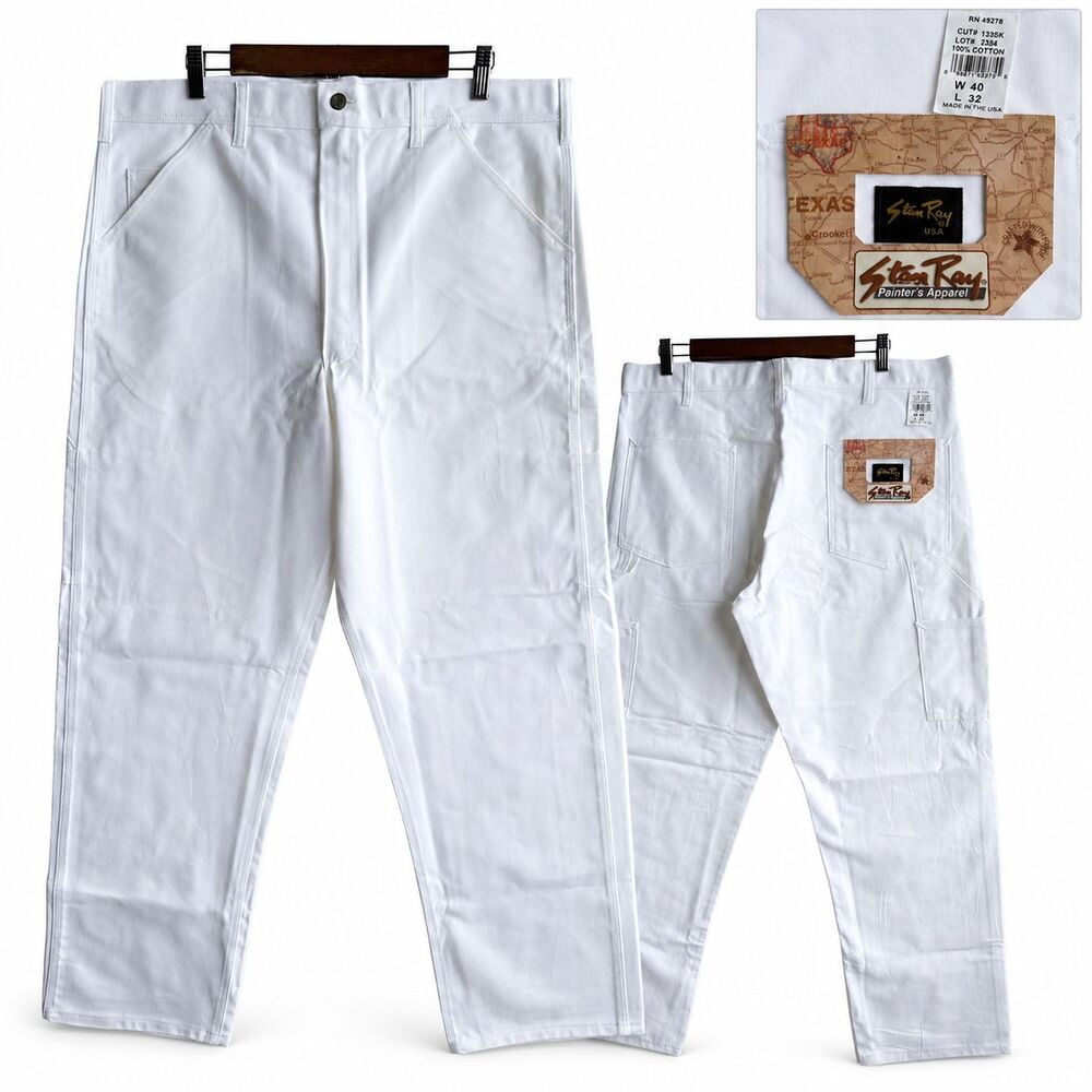 NWT Stan Ray Painter Pants Men’s 40x32 Vintage White Canvas Made In USA Work
